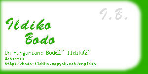ildiko bodo business card